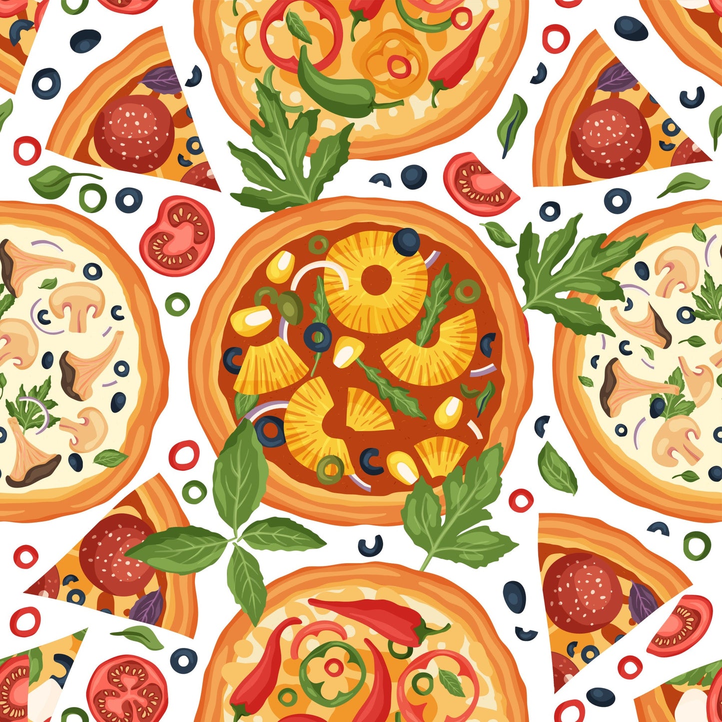 Pizza Pattern 6 Quilting Cotton Fabric