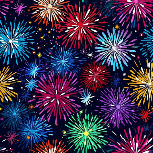 Colorful Fireworks Pattern 11 Quilting Cotton Fabric