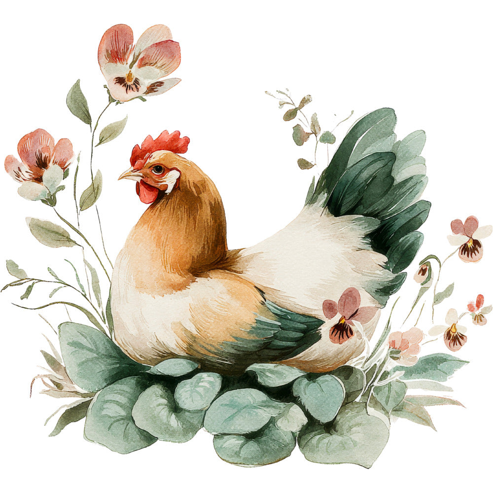 Farmhouse Chicken Decor Fabric Panel 30