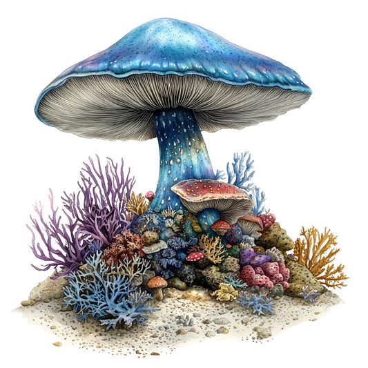 Underwater Mushrooms Fabric Panel 16
