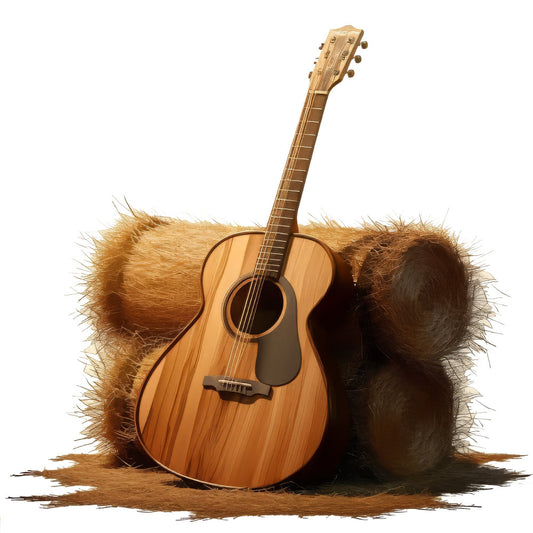 acoustic guitar, music, musical instrument, animals, bear, wildlife, nature, brown, tan, beige, golden brown, cream, rustic, whimsical, folk, americana, country, vintage, bohemian, forest, woodland, music lover, musician, artistic, creative, wall hanging, home decor, novelty, playful
