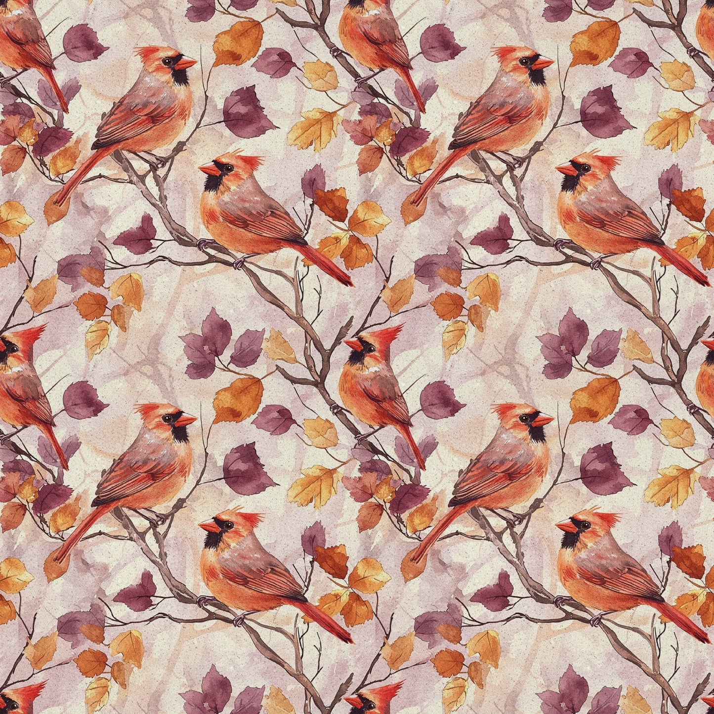 Red Cardinals Pattern 8 Quilting Cotton Fabric