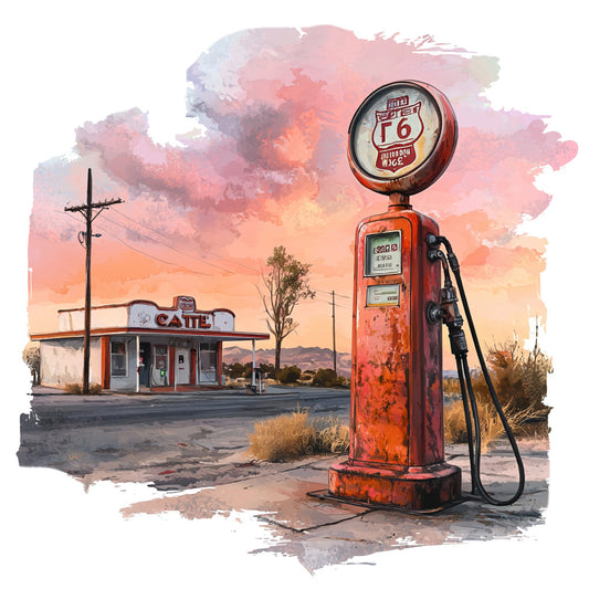 Route 66 Scene Fabric Panel 18