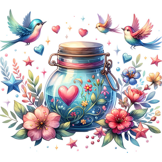 Magical Spring Jar Fabric Panel 9