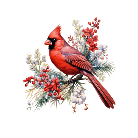 Winter Birds on Branches Fabric Panel 9