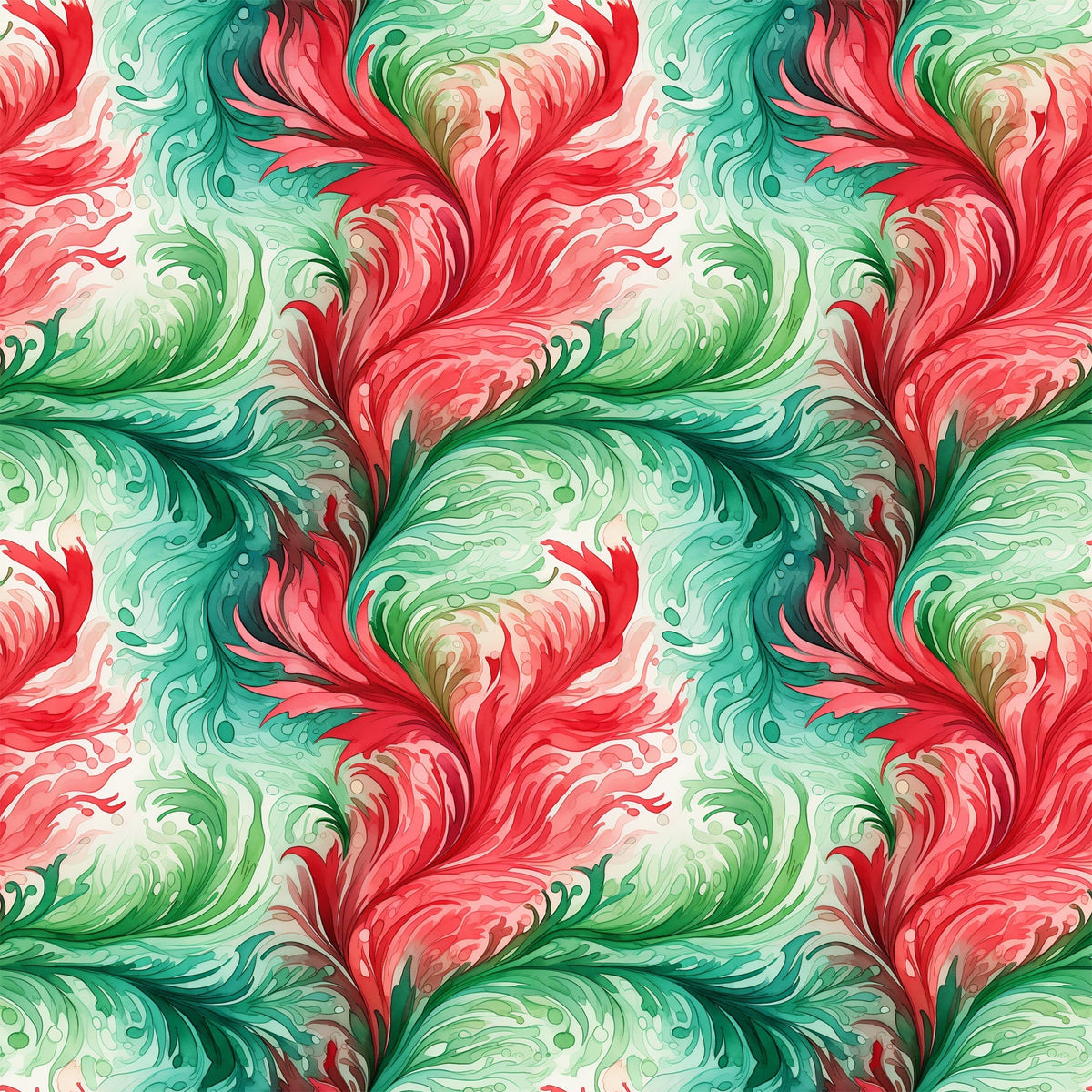 Peppermint Plumes Pattern 6 Minky Fabric