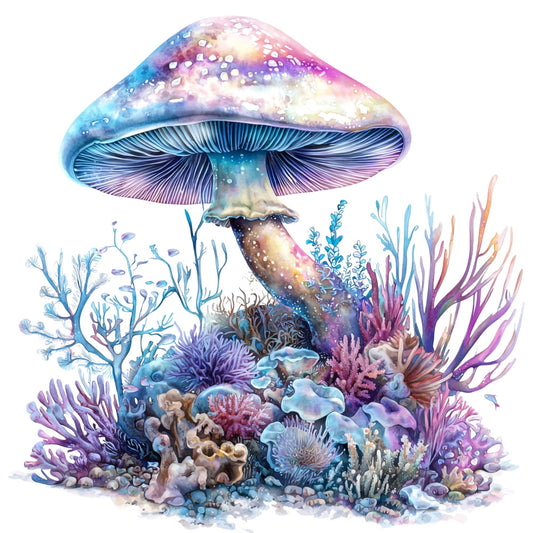Underwater Mushrooms Fabric Panel 31