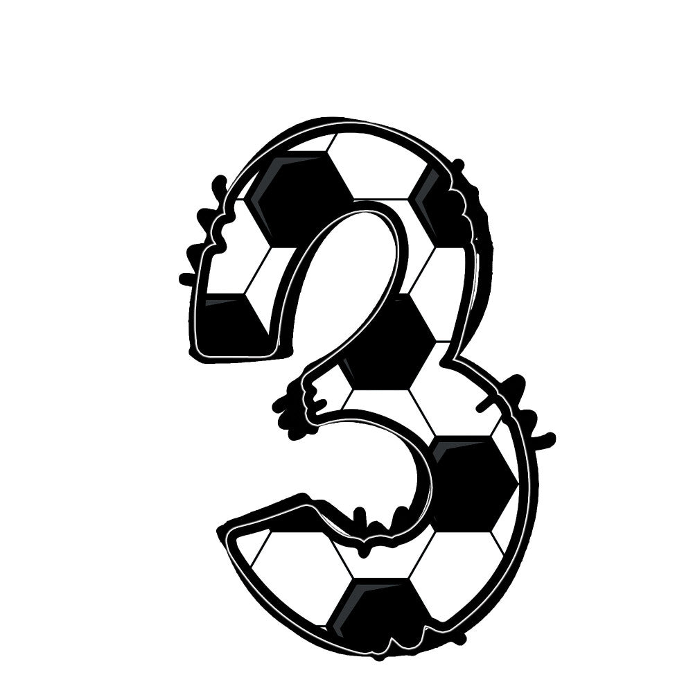 soccer, sports, number 3, numeric, black and white, monochrome, geometric, athletic, youth sports, ball pattern, soccer ball, sports theme, modern, bold, graphic, children's, kids, boys, game day, soccer fan, sports fan, contemporary, graphic design, structured pattern, masculine, active wear theme, recreational sports