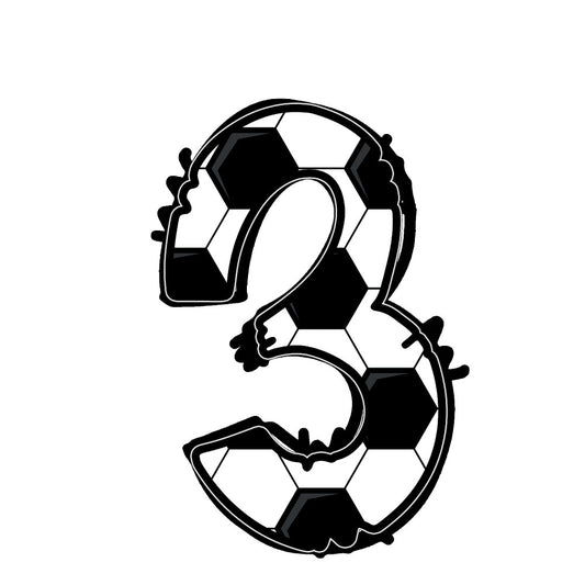 soccer, sports, number 3, numeric, black and white, monochrome, geometric, athletic, youth sports, ball pattern, soccer ball, sports theme, modern, bold, graphic, children's, kids, boys, game day, soccer fan, sports fan, contemporary, graphic design, structured pattern, masculine, active wear theme, recreational sports