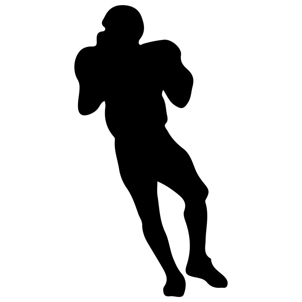 football player, sports, football, athlete, silhouette, black, monochromatic, team sports, football uniform, athletic wear, sports themed, masculine, action pose, running back, wide receiver, quarterback, sports fan, football fan, game day, touchdown, american football, jersey, touchdown pass, sports apparel, athletic silhouette, bold black, high contrast, sports illustration, game day apparel, football season