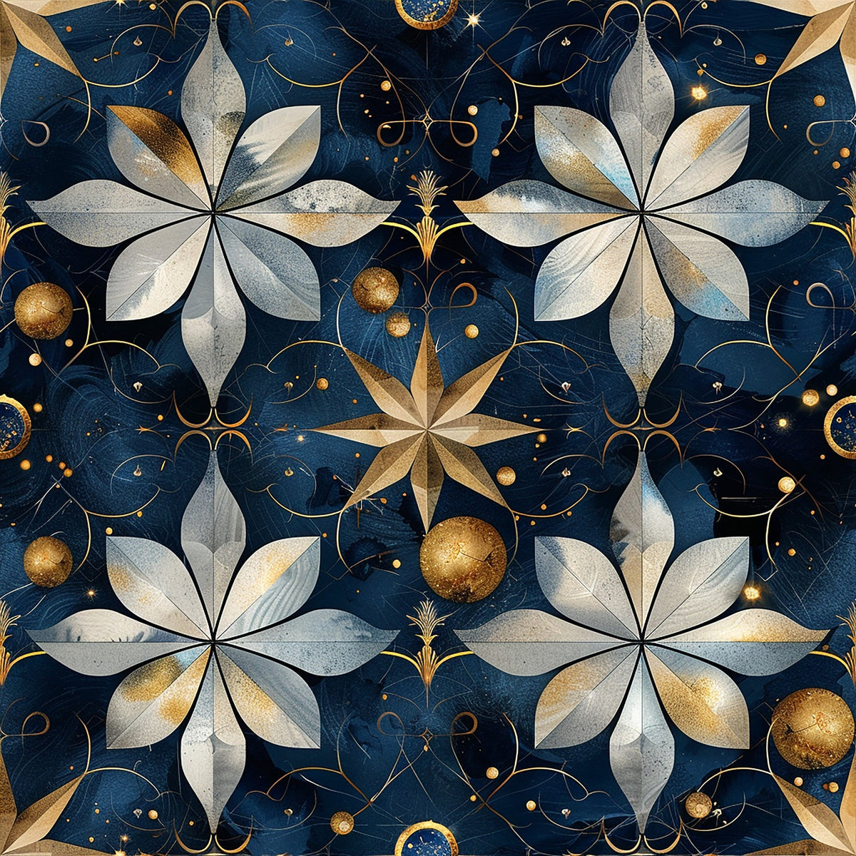 Gilded Starlight Pattern 5 Minky Fabric