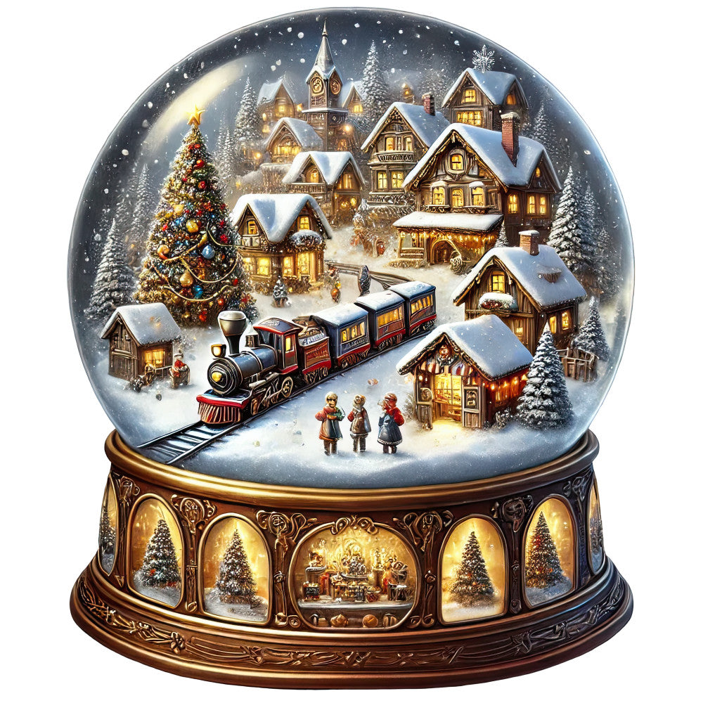 Christmas Snow Globes Fabric Panel 43