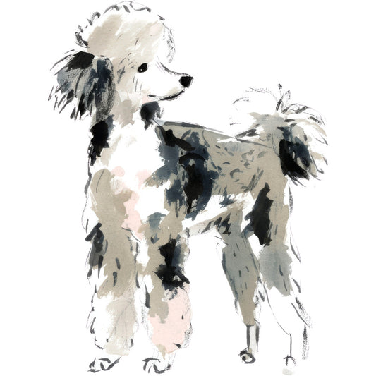 Handdrawn Doodle Dog Fabric Panel 19