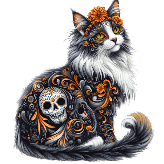 Cats de Los Muertos Fabric Panel 16