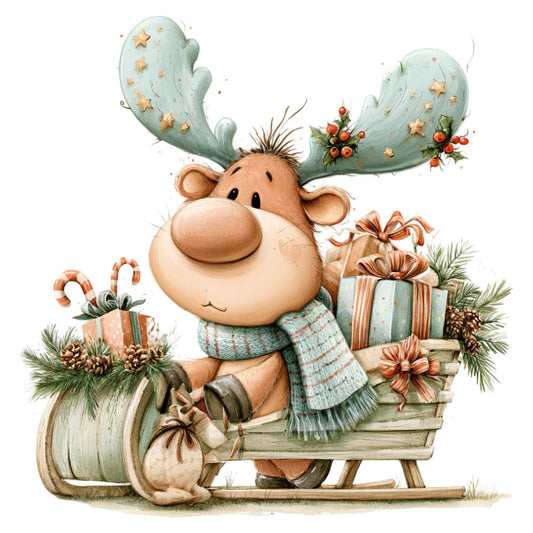 moose, reindeer, christmas, holiday, winter, sage green, mint green, cream, tan, beige, coral, rust orange, gold stars, candy canes, pine cones, presents, gifts, rustic, whimsical, festive, woodland animals, nature, vintage, farmhouse, cozy, sweater pattern, plaid, striped bow, sleigh, joy