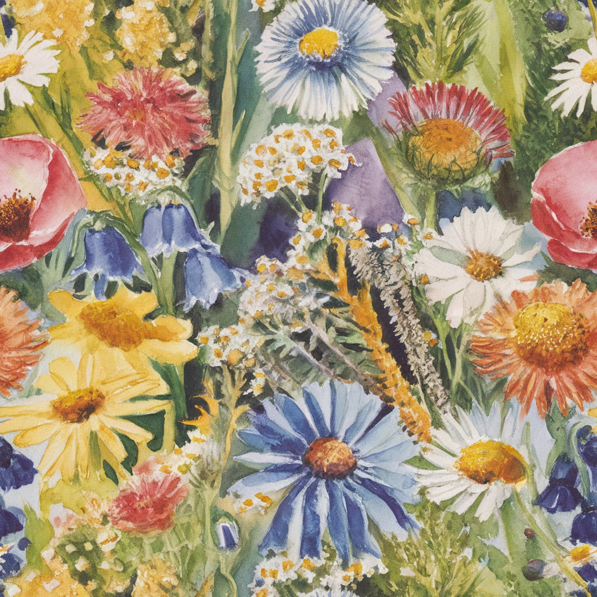 Painted Meadow Pattern 7 Minky Fabric