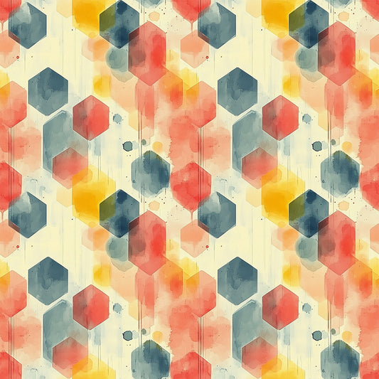 Mid Century Mod Geometric Pattern 1 Quilting Cotton Fabric