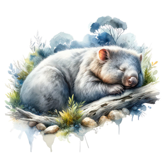 Australian Wombats Fabric Panel 17