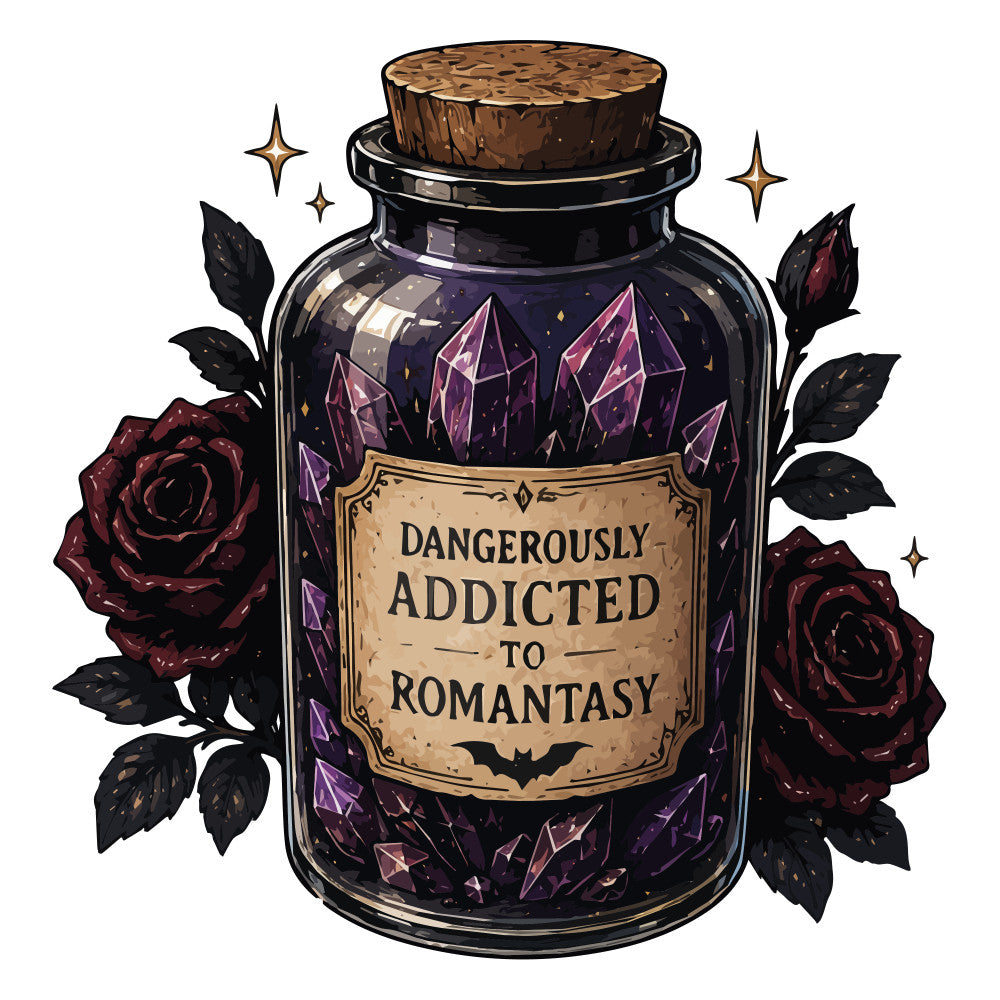deep purple, black, burgundy, dark red, rose, gold, amethyst crystals, witchy, mystical, gothic, romantic, botanical, roses, dark florals, potion bottle, celestial, magical, enchanted, fantasy, dark romance, moody, elegant, whimsical, vintage apothecary, dark academia, occult, alternative, goth aesthetic, sparkles, stars