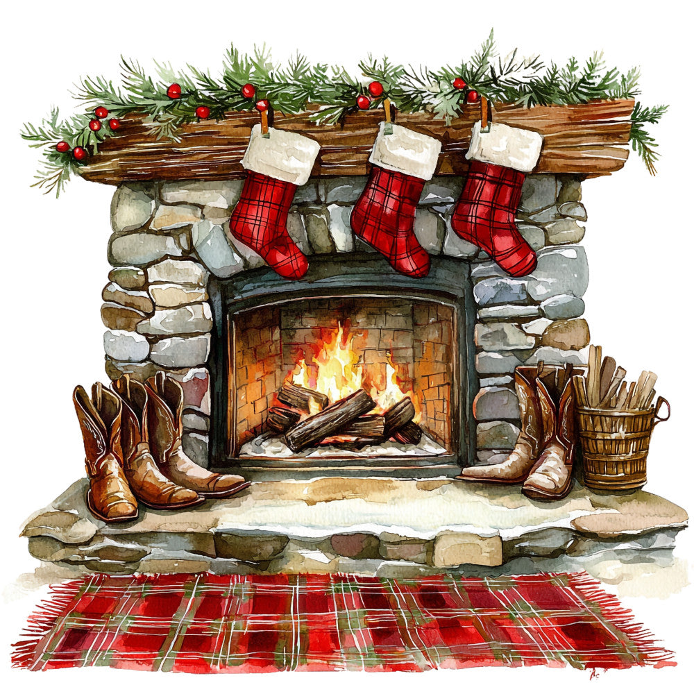 Cowboy Christmas Fabric Panel 22