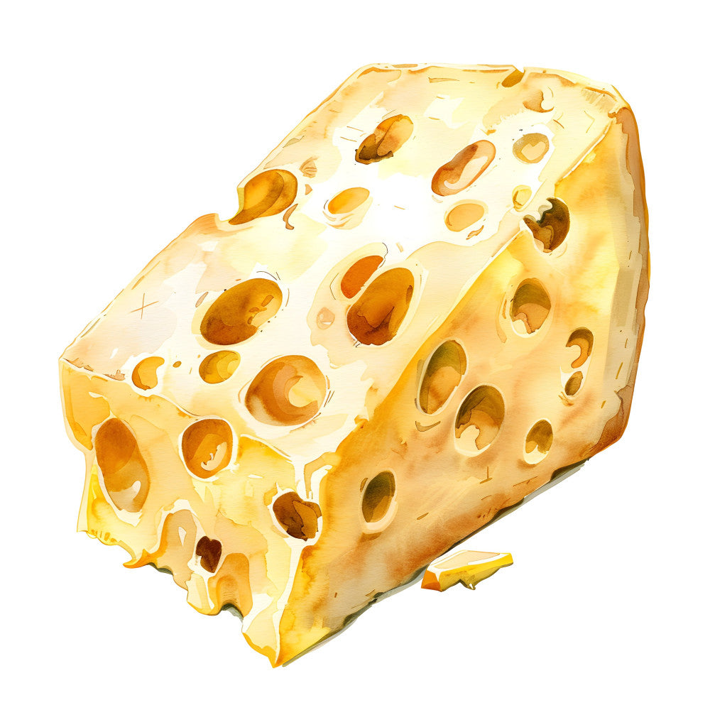 cheese, swiss cheese, holes, cream, pale yellow, golden yellow, butter yellow, food, kitchen, farmhouse, whimsical, playful, novelty, animals, mouse, cute, children's, kids, food themed, culinary, country, rustic, humorous, fun, decorative, cottage core, culinary themed, food print