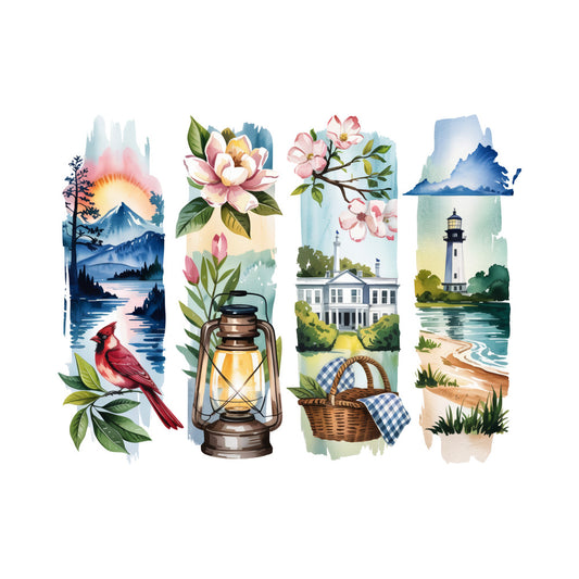 Brushstroke State Fabric Panel 17