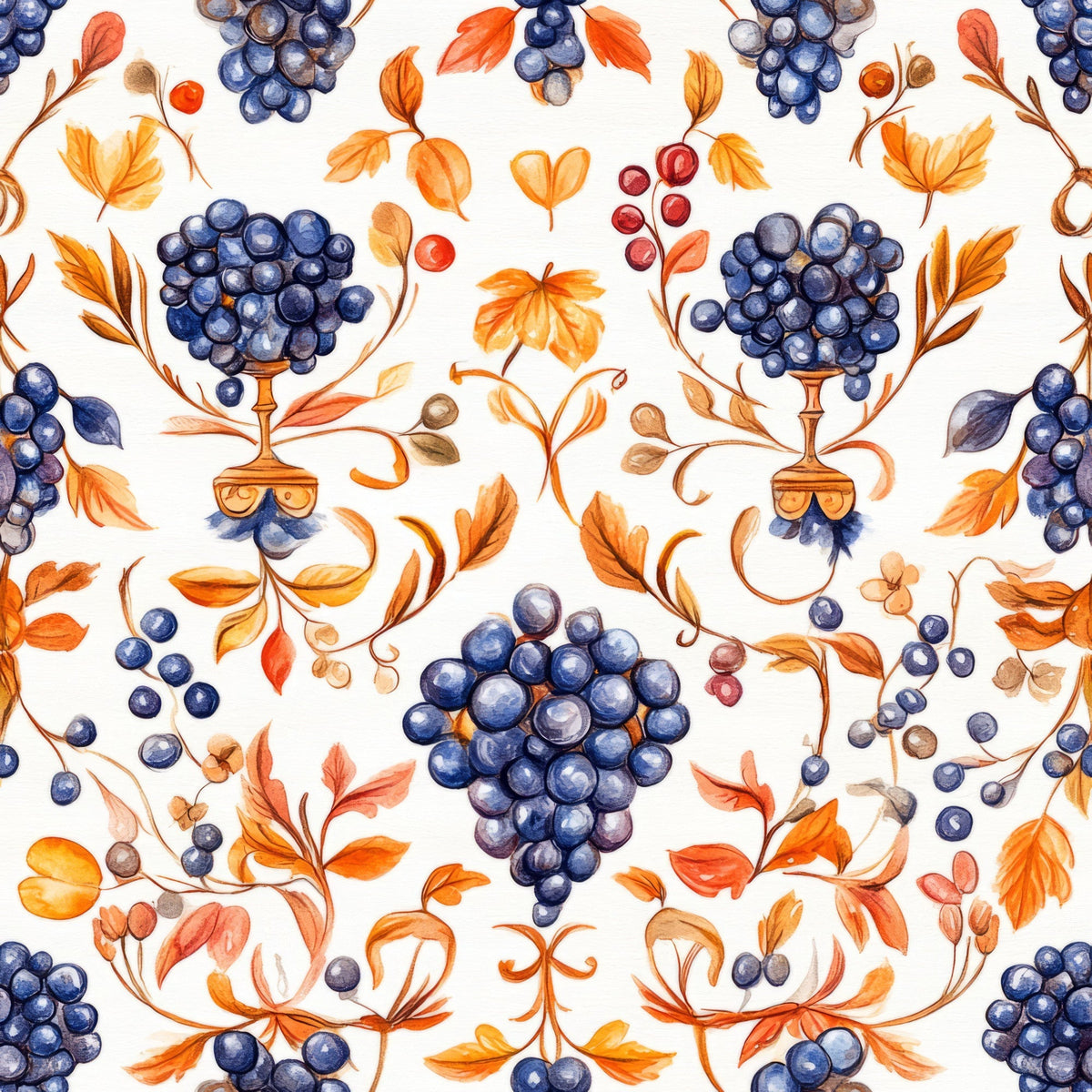 Grapes and Goblets Pattern 2 Minky Fabric