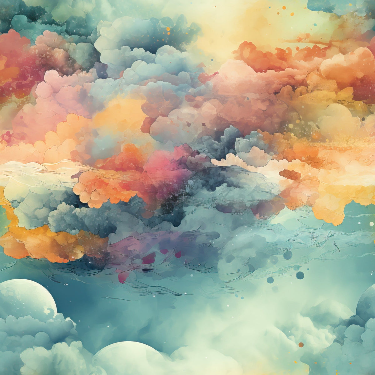 Painted Skies Pattern 2 Minky Fabric