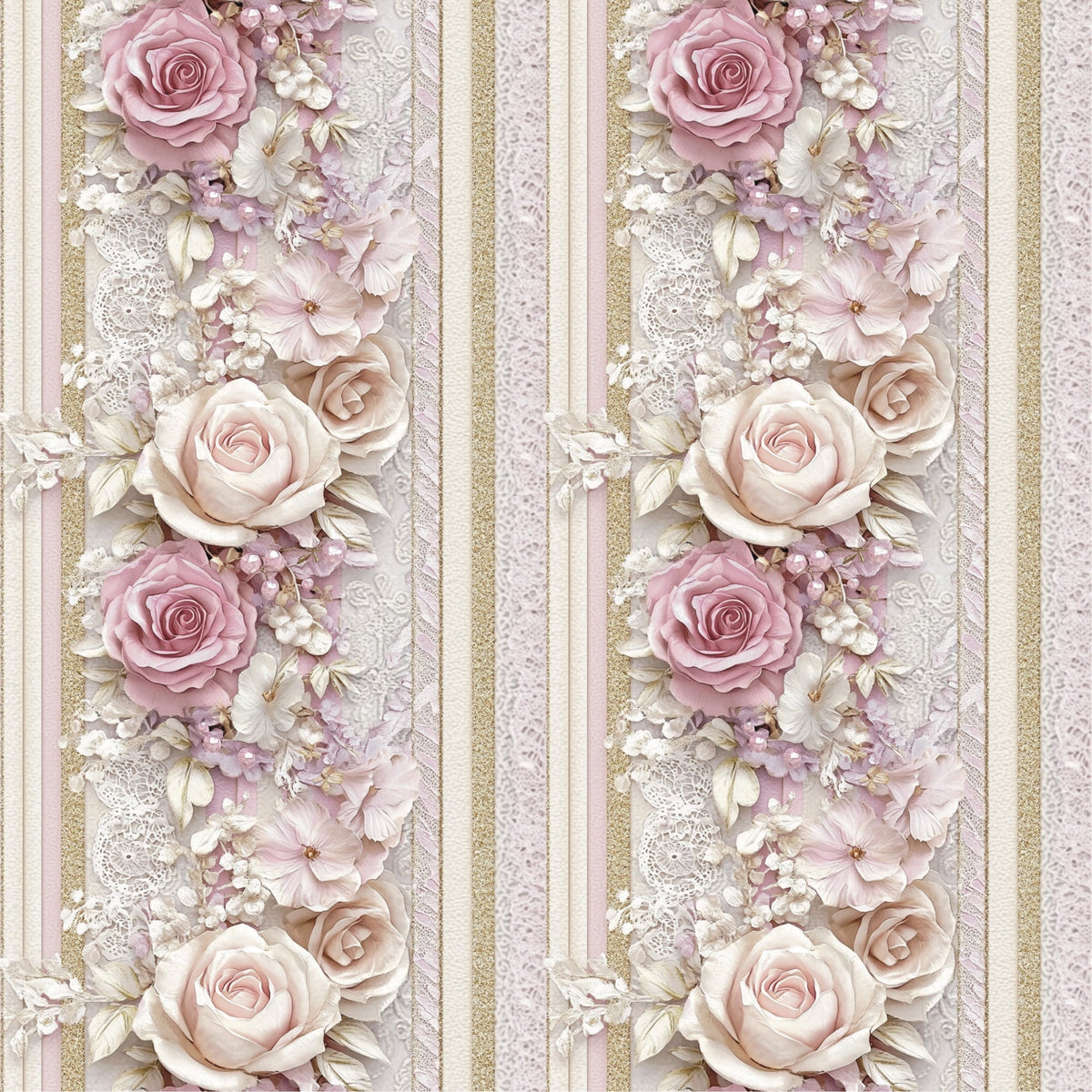 Roses and Lace Pattern 6 Minky Fabric
