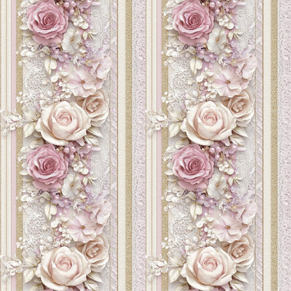 Roses and Lace Pattern 6 Minky Fabric
