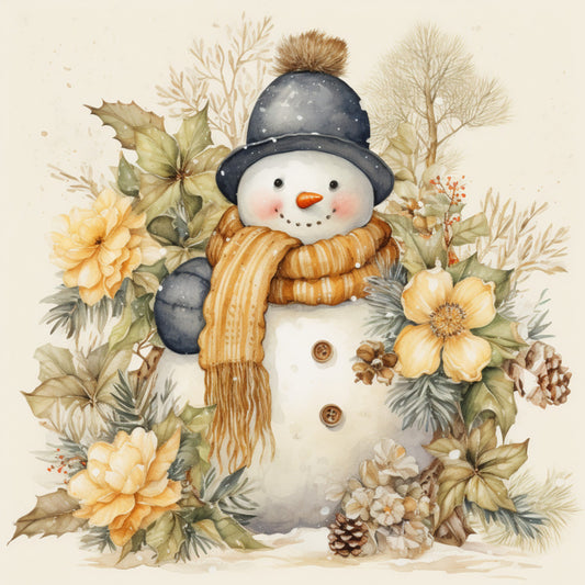 Classic Snowman Fabric Panel 54