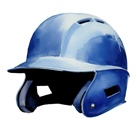 baseball helmet, sports, blue helmet, royal blue, white, light blue, two-tone, batting helmet, baseball themed, sports equipment, athletic, americana, recreation, team sports, casual style, boys, children, youth, summer sports, baseball fan, protective gear, sports illustrated, game day, dugout, batter, baseball gear, sports fan apparel, athletic wear