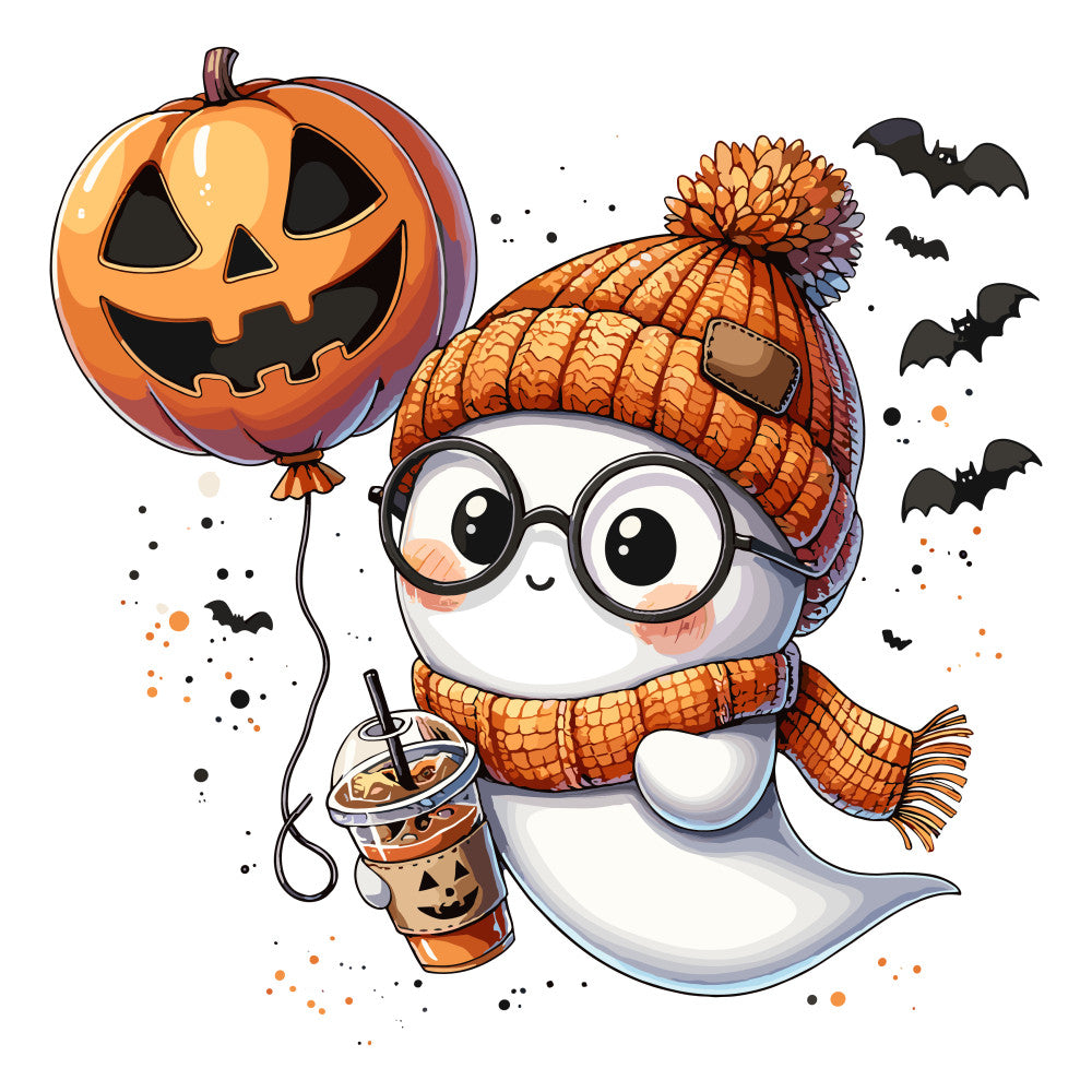 Ghost and Pumpkin Fabric Panel 5