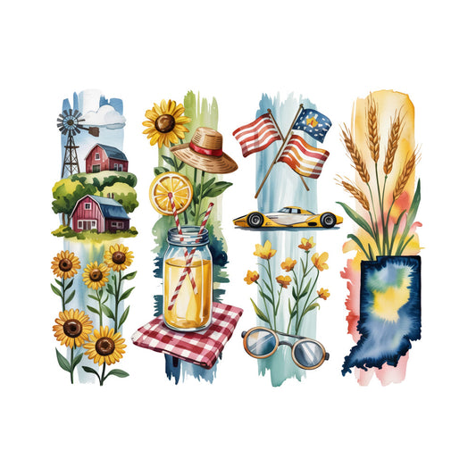 Brushstroke State Fabric Panel 27