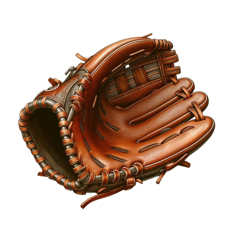 baseball glove, sports, leather, brown, tan, rust, vintage, baseball, athletic, sports equipment, americana, masculine, baseball themed, sports fan, all star, classic, traditional, sports motif, baseball fan gift, vintage sports, retro sports, leather texture, baseball gear, sports lover, ballpark, americana sports