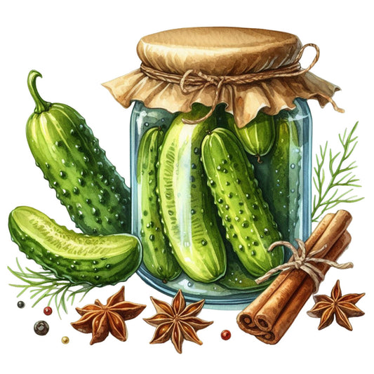Pickle in a Glass Jar Fabric Panel 11