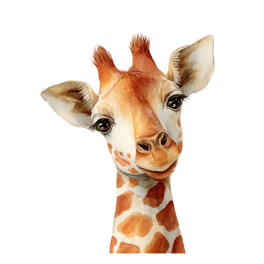 giraffe, animal, wildlife, safari, children, kids, nursery, baby, cute, whimsical, playful, orange, cream, tan, beige, rust, spotted pattern, realistic, nature, zoo, african animals, baby quilt, wall hanging, gender neutral, sweet, gentle, modern, illustration style