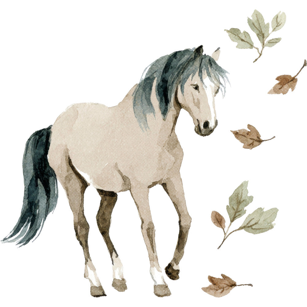 Watercolor Horses Fabric Panel 1