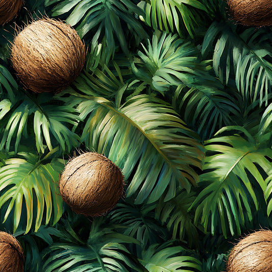 Coconut Jungle Leaves Pattern 17 Quilting Cotton Fabric