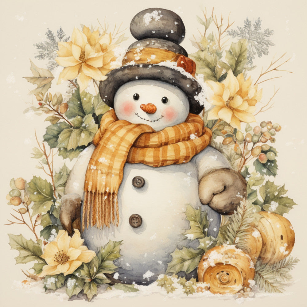 Classic Snowman Fabric Panel 57