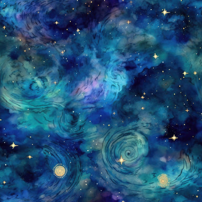 Starry Night Pattern 12 Quilting Cotton Fabric