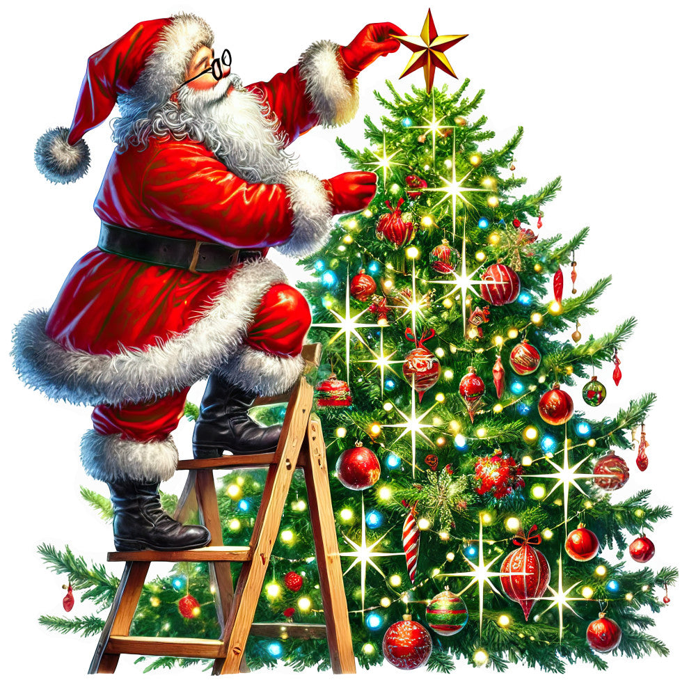 Santa Claus Scenes Fabric Panel 9