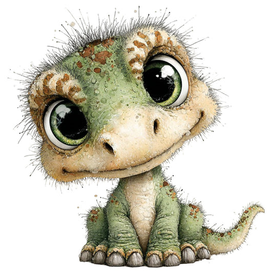 sage green, cream, tan, brown, olive green, rust orange, whimsical, cute, dragon, reptile, fantasy, creature, big eyes, adorable, children's, kids, baby, playful, modern, illustration, character, animal, scaled texture, spiky, tail, claws, nursery, storybook, magical, charming