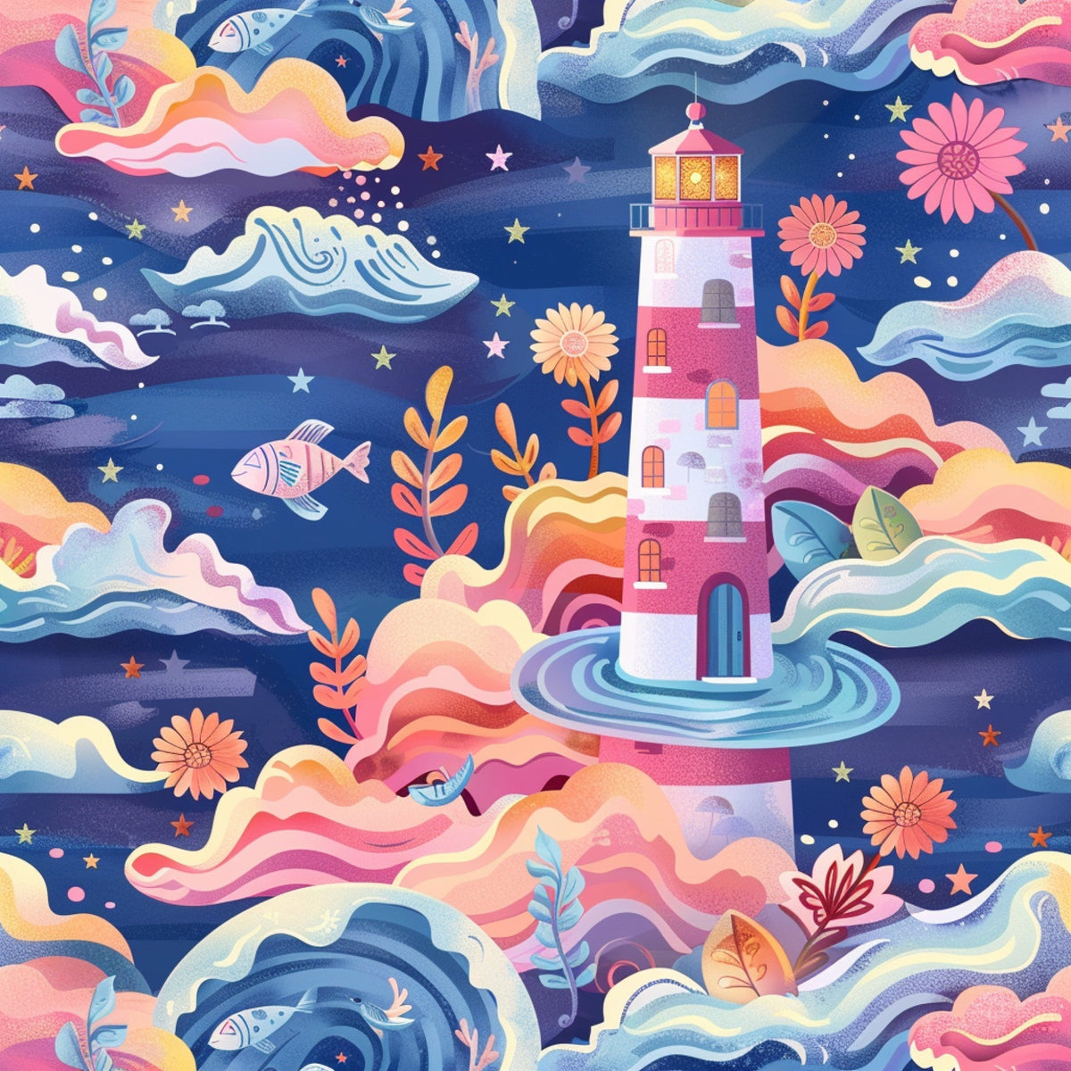 Blossom Beacon Isles Pattern 1 Minky Fabric