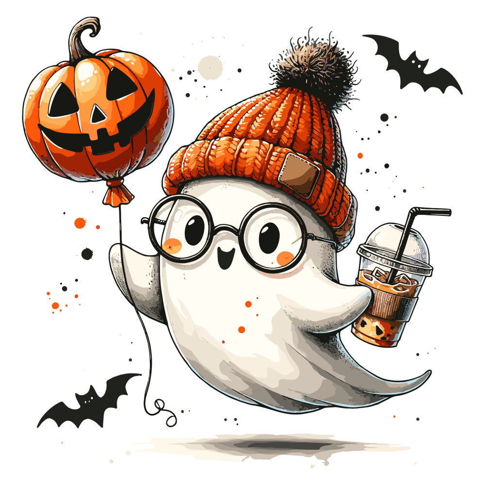 Ghost and Pumpkin Fabric Panel 13