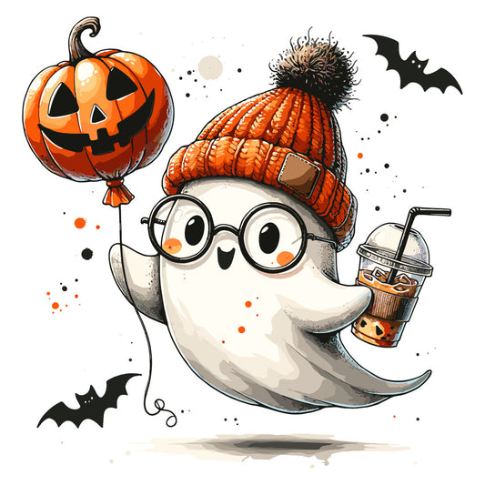 Ghost and Pumpkin Fabric Panel 13