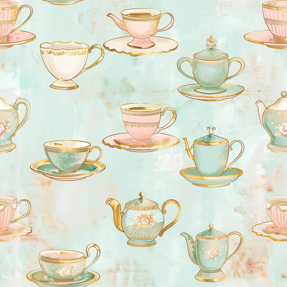Pastel Porcelain Pattern 6 Minky Fabric