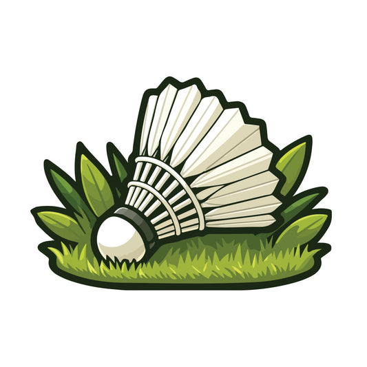 badminton, birdie, sports, grass, green, cream, white, ivory, nature, outdoor games, recreation, athletic, spring, summer, whimsical, playful, casual, leisure, modern, contemporary, home decor, wall hanging, novelty print, geometric, feathered, light green, sage green, lime green, dark green, beige