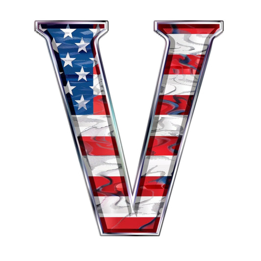 Grunge American Flag Alphabet Fabric Panel 3