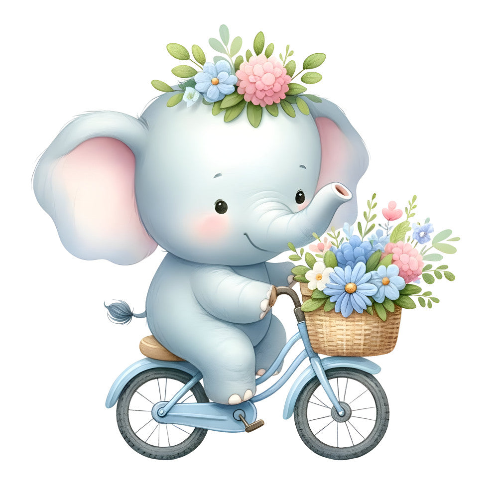 Baby Boy Elephant Fabric Panel 29